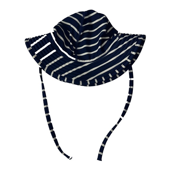 Hanna Andersson Baby Toddler Swim Hat Beach Sun Pool Blue White 1-3 years Tie - Picture 1 of 5